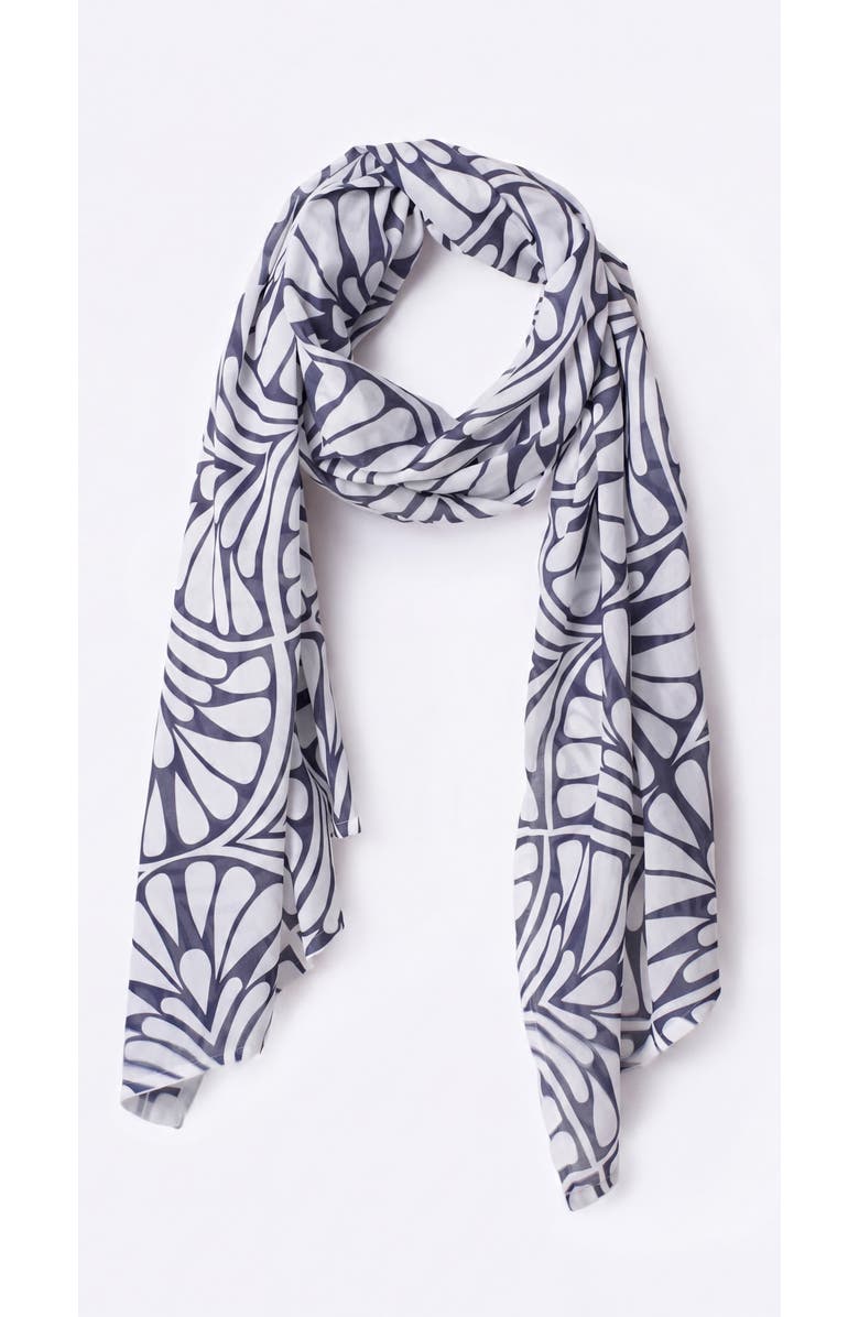 VISCATA Foulard Scarf, Main, color, Blue Palms