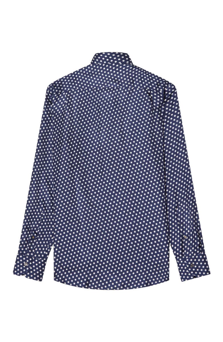 Robert Talbott Reynolds Signature Silk Spot Shirt, Alternate, color, Navy