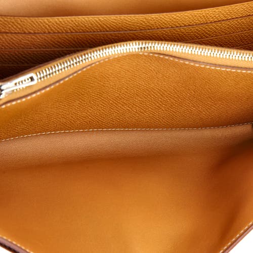 Pre-owned Hermes Hermes Constance To Go Wallet Epsom In Brown