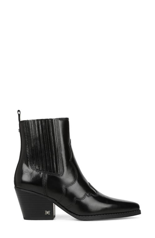 Sam Edelman West Ankle Boot Black Leather In Black
