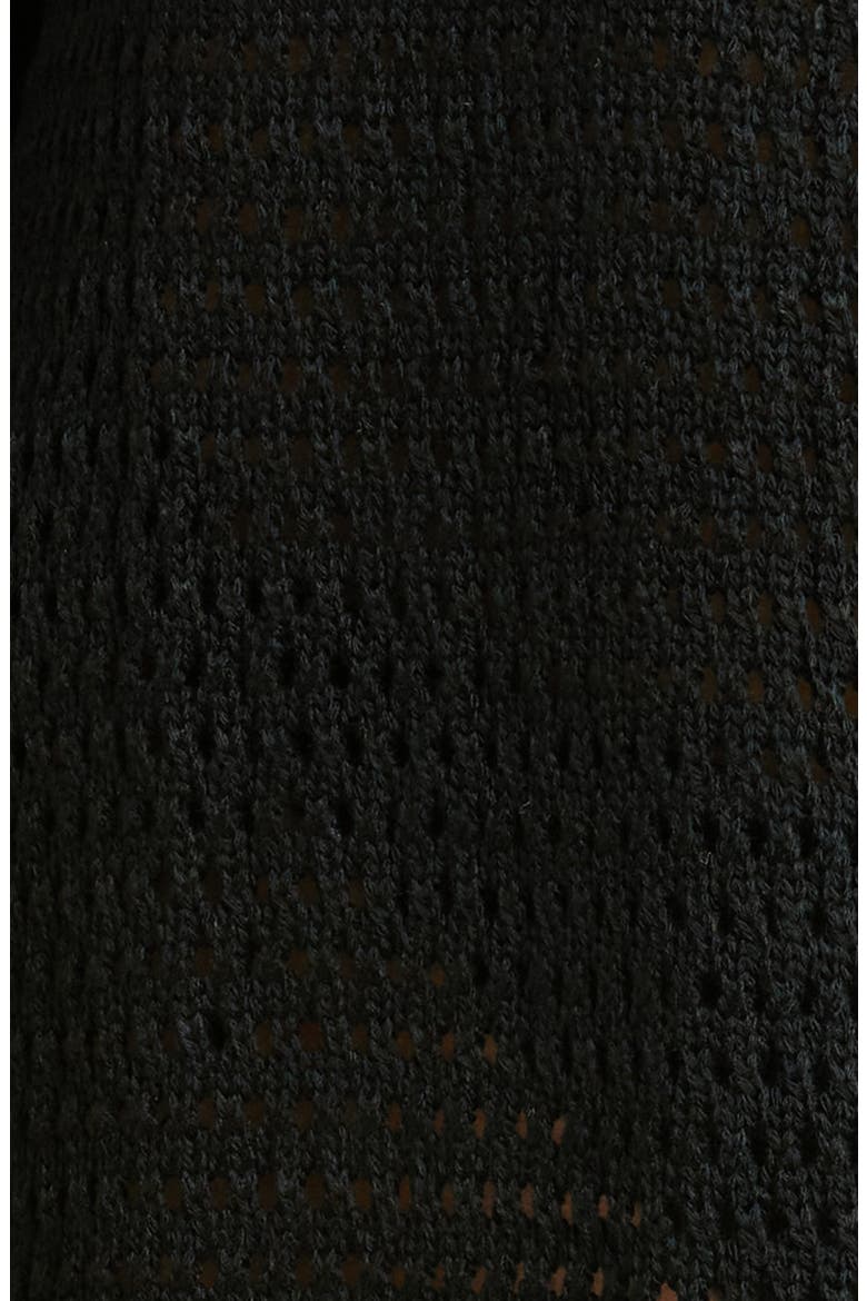 Hooded Open Stitch Cover-Up Cardigan, Alternate, color, BLACK