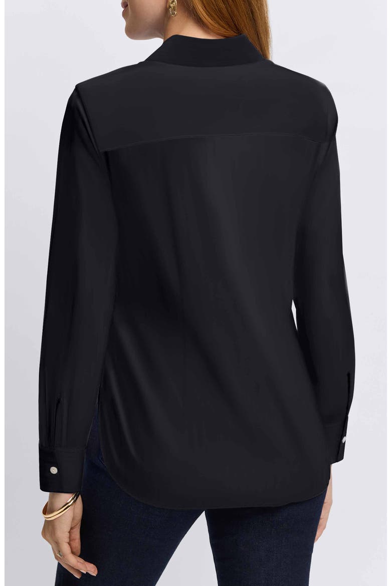 Sabine Side Tie Button-Up Shirt, Alternate, color, BLACK
