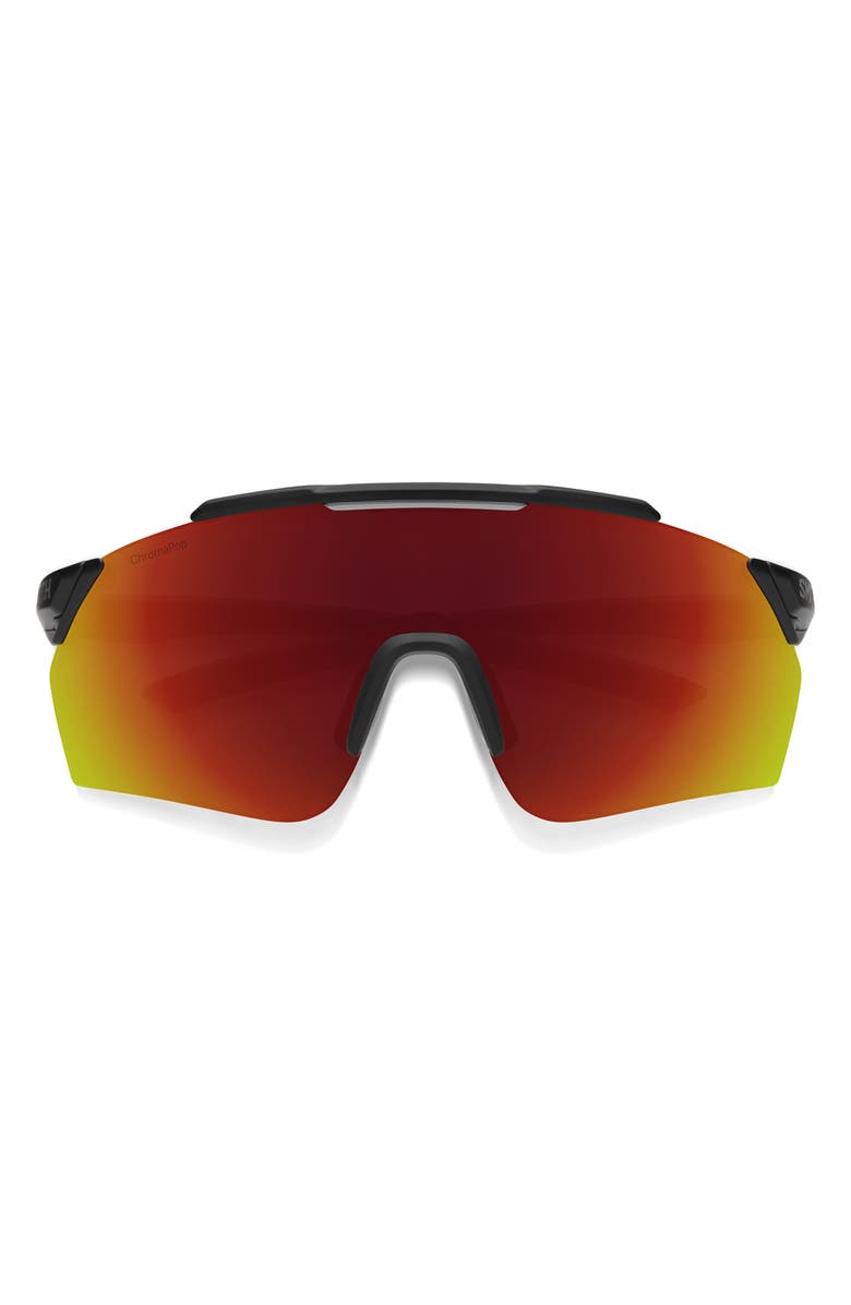 Smith Ruckus 135mm ChromaPop<sup>™</sup> Shield Sunglasses, Main, color, Matte Black / Red