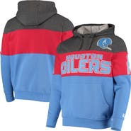 STARTER Men's Starter Gray/Red Houston Oilers Extreme Fireballer Throwback Pullover Hoodie