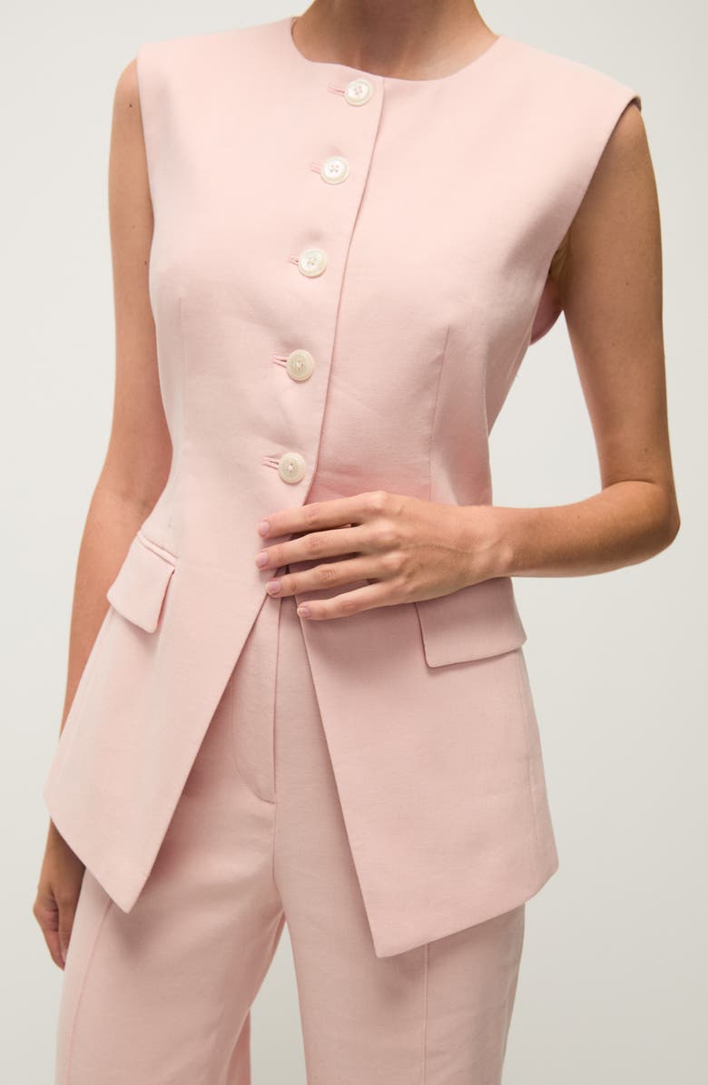 Veronica Beard Lois Linen Blend Cutaway Vest, Alternate, color, 