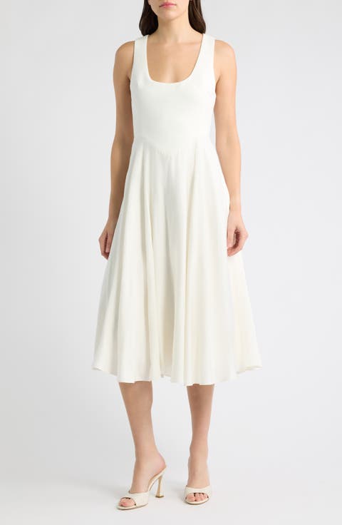 Scoop Neck Midi Dress