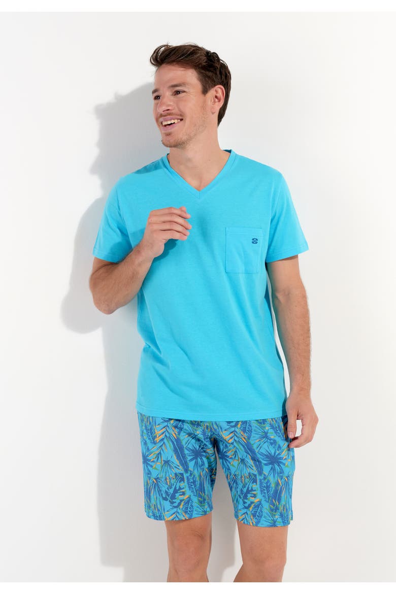 Valley Short Sleepwear, Alternate, color, Turquoise Print