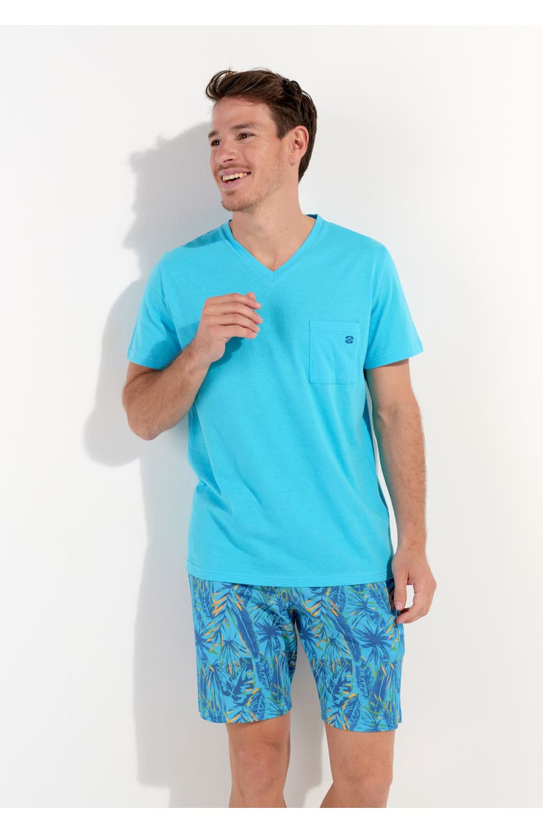 HOM Valley Short Sleepwear, Alternate, color, Turquoise Print