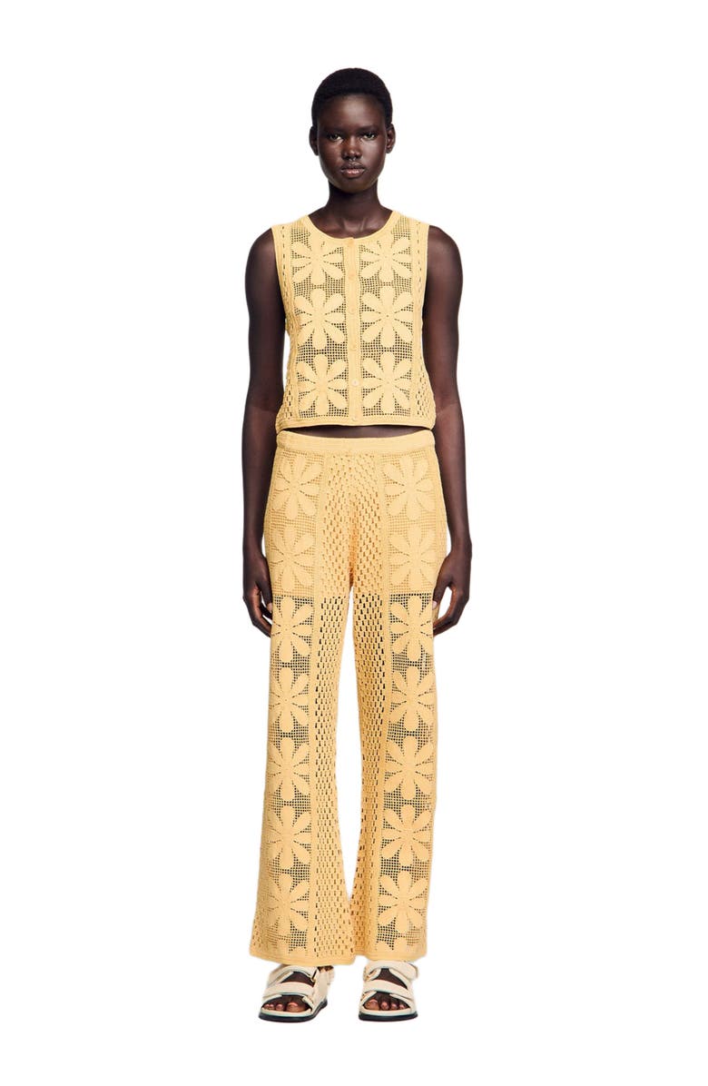 SANDRO Crochet cardigan, Main, color, 