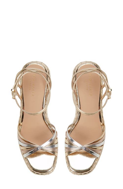 Ted Baker London Arabella Platform Wedge Sandal In Metallic Multi