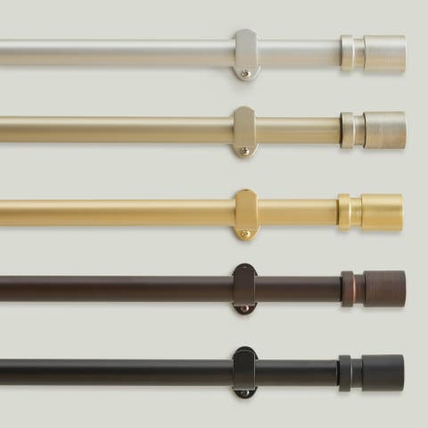 Tribeca Single Curtain Rod With Cylinder End Cap Finial