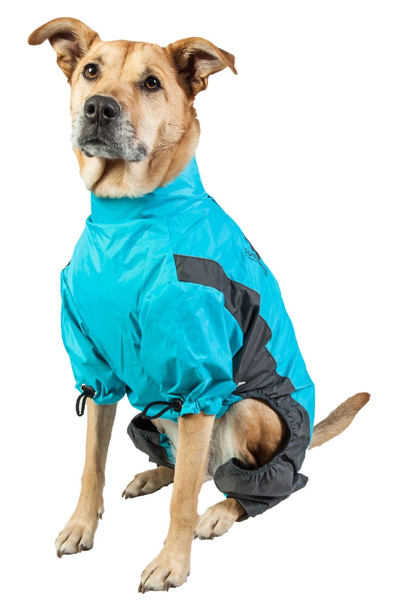 TOUCHDOG Quantum-Ice Full-Bodied Adjustable and 3M Reflective Dog Jacket - Medium, Alternate, color, Ocean Blue Grey