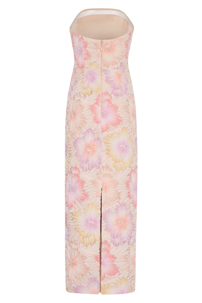 Kait Floral Embroidered Strapless Midi Dress, Alternate, color, RAINBOW MULTI