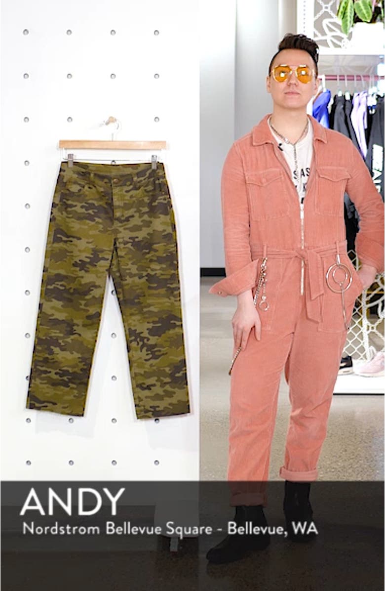 Camouflage Wide Leg Crop Pants, sales video thumbnail