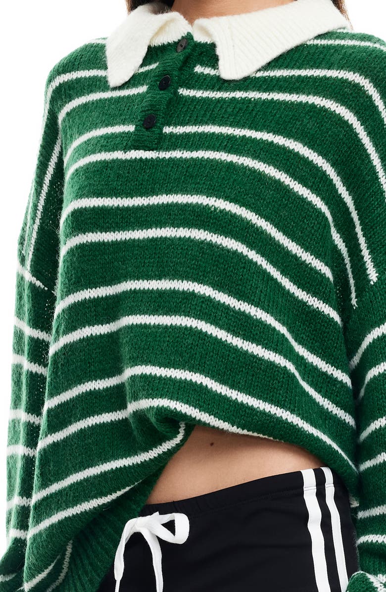 Rising Sun Stripe Polo Sweater