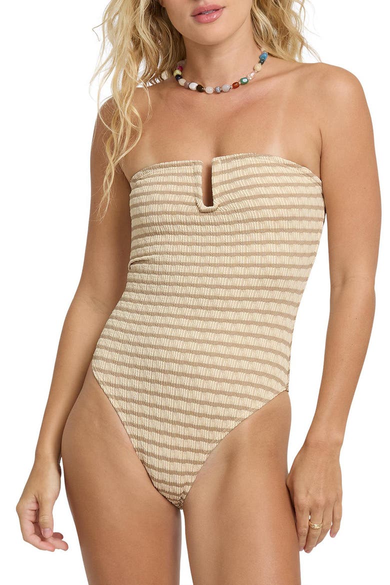 Wavey Daze Aria One-Piece Swimsuit, Main, color, COBBLESTONE