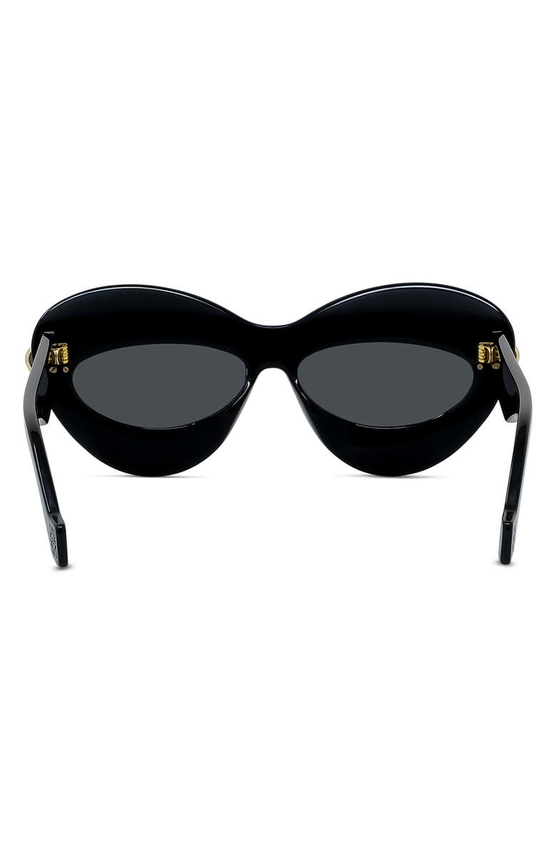Loewe Double Frame 67mm Oversize Cat Eye Sunglasses, Alternate, color, Shiny Black / Smoke