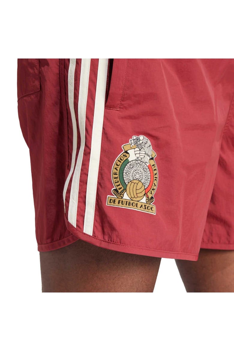 Men's adidas Originals Maroon Mexico National Team Three-Stripe Sprinter Shorts, Alternate, color, Maroon