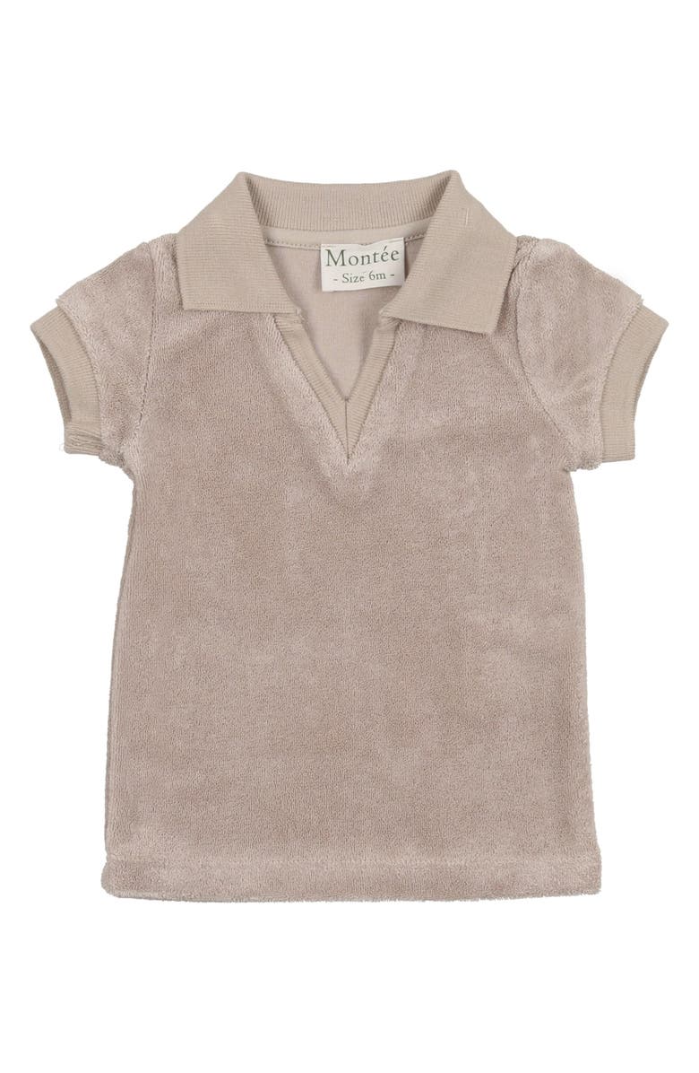 Manière Terry Johnny Collar Polo, Main, color, Sand