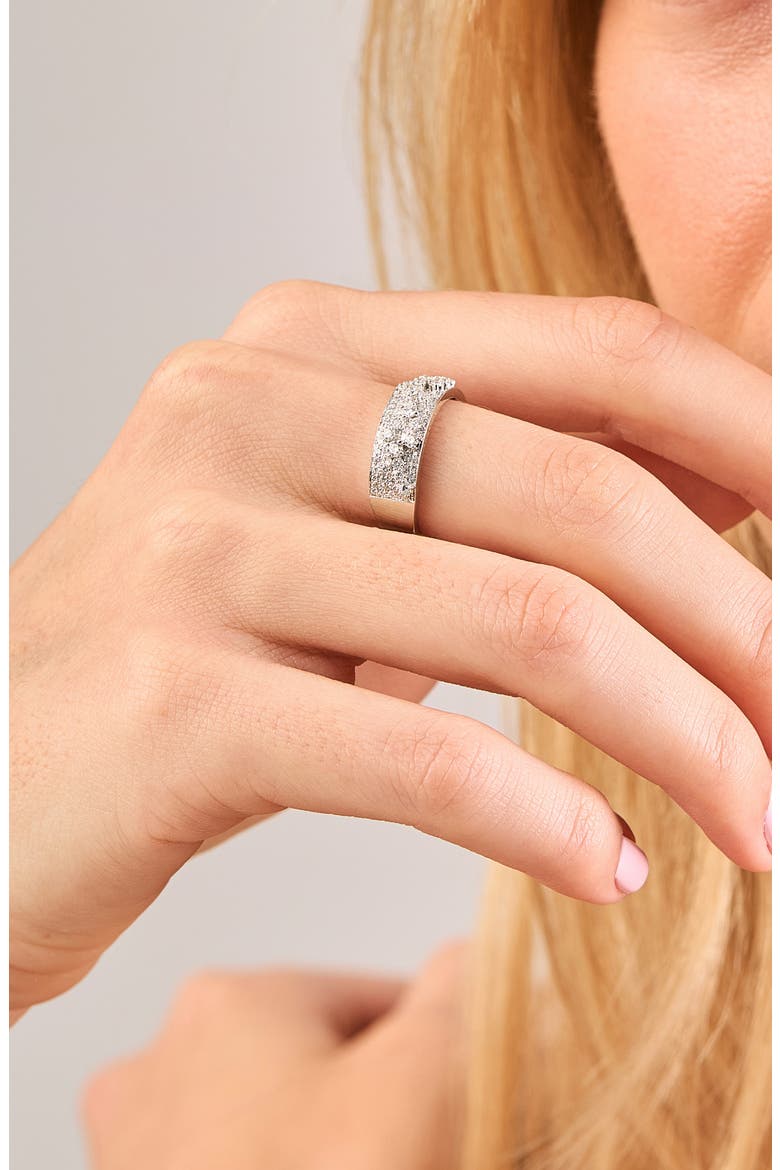 Mika Diamond Pavé Band Ring (Online Trunk Show), Alternate, color, WHITE