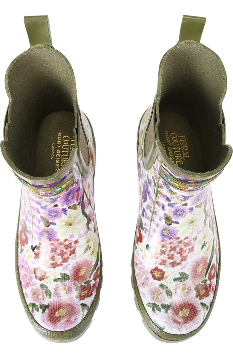 Kurt Geiger London Floral Couture Sleet Chelsea Rain Boot, Alternate, color,