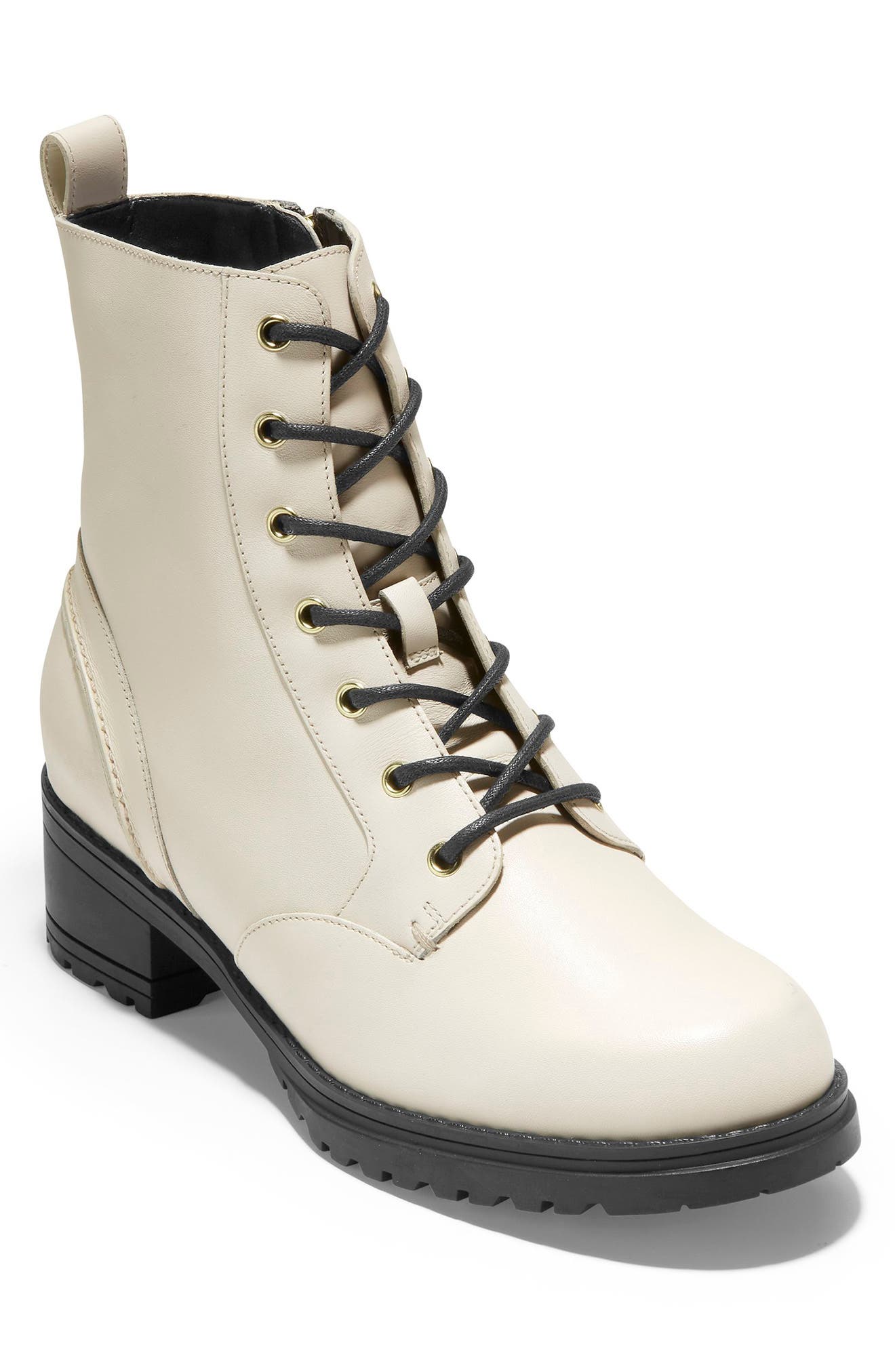 Cole Haan Camea Waterproof Leather Combat Boot, Main, color, 