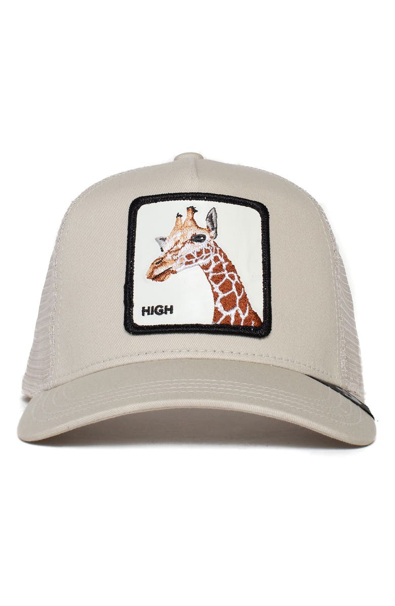 Goorin Bros. High Trucking Giraffe Patch Trucker Hat, Main, color, Khaki