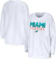 WEAR by Erin Andrews Women's WEAR by Erin Andrews White Miami Dolphins Domestic Pullover Sweatshirt