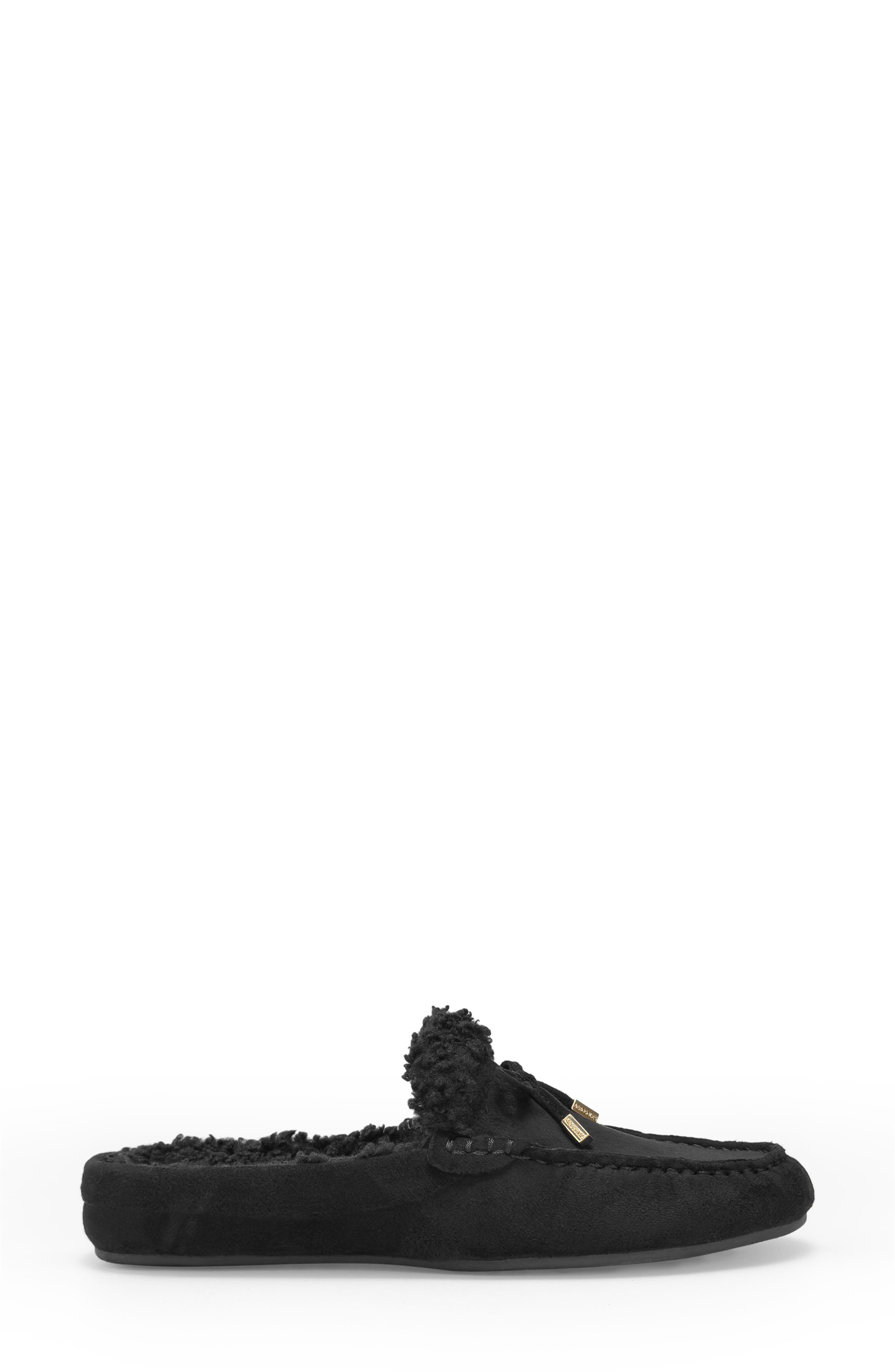 Aerosoles Dafina Faux Fur Mule, Alternate, color, Black Suede Shearling
