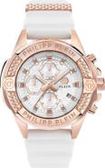 PHILIPP PLEIN The $kull Chronograph Silicone Strap Watch, 44mm