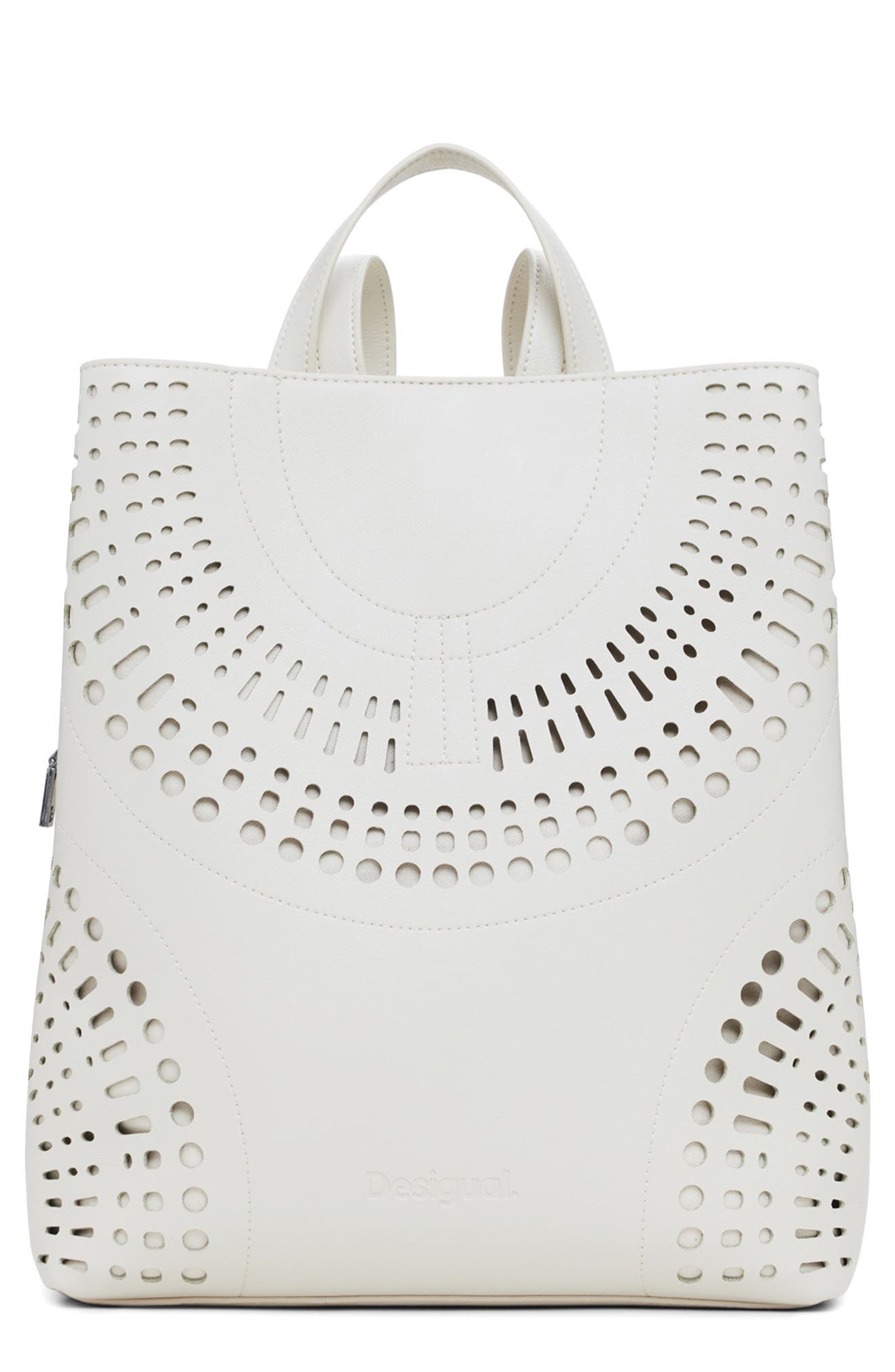 Desigual Medium Faux Leather Backpack, Main, color, Light Beige