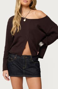 EDIKTED Moyra One Shoulder Knit Sweater