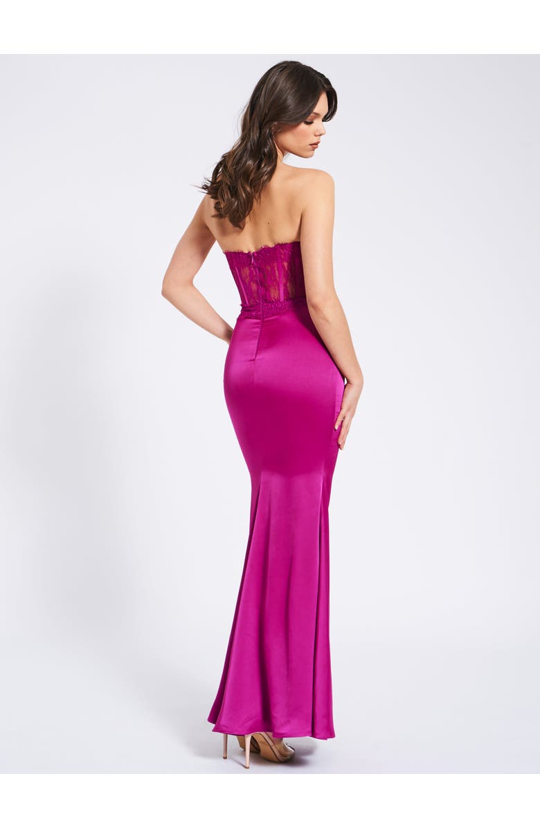 Miss Circle Everleigh Lace Satin Corset Maxi Dress, Alternate, color, Fuchsia