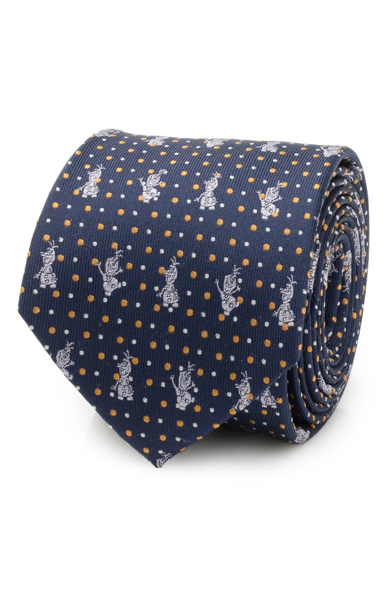 Cufflinks, Inc. x Disney Olaf Dot Silk Tie, Alternate, color,