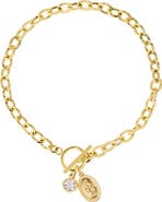 ATHRA LUXE Cubic Zirconia Religious Charm Toggle Bracelet
