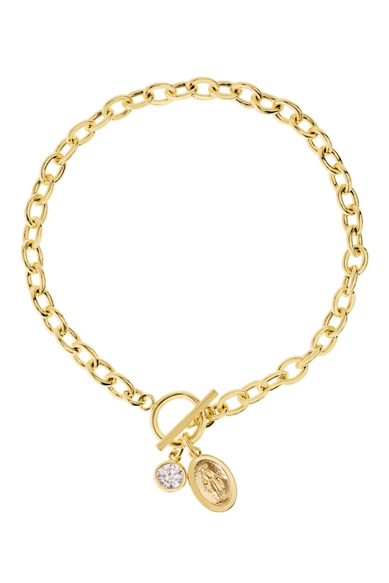 Cubic Zirconia Religious Charm Toggle Bracelet video