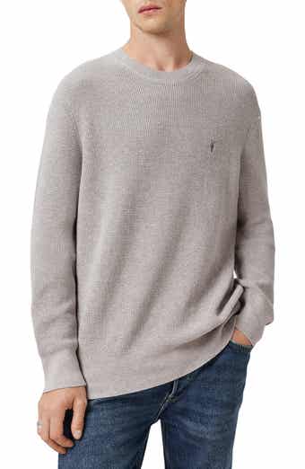 AllSaints Oversize Cotton & Wool Waffle Crewneck Sweater