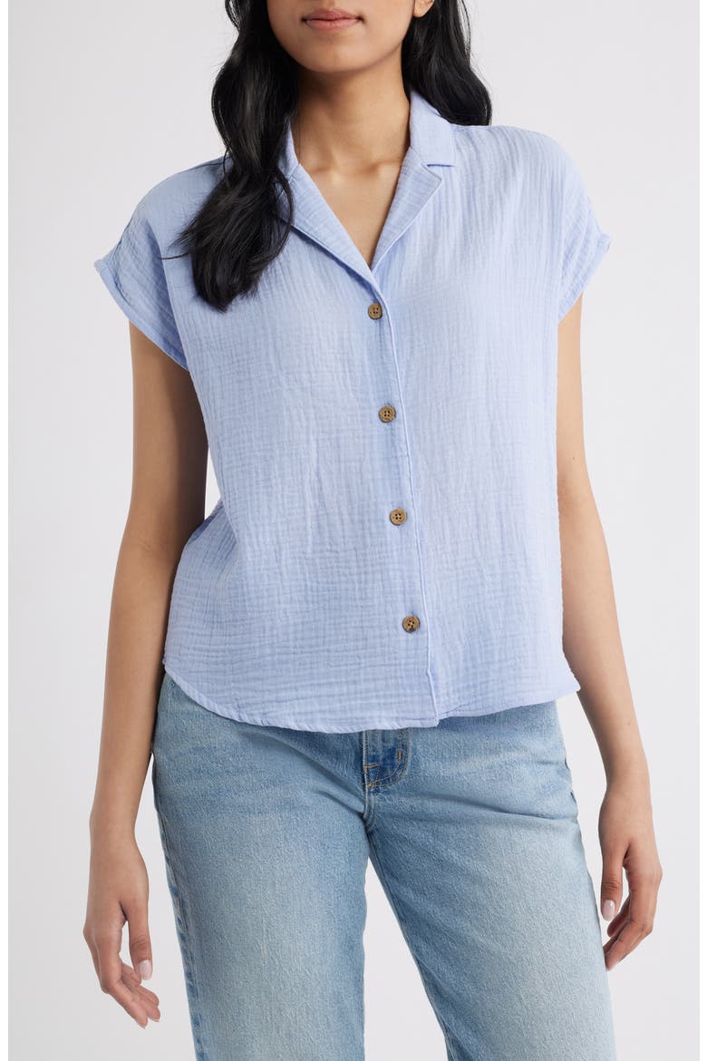 Lexi Gauze Top, Main, color, LIGHT DENIM