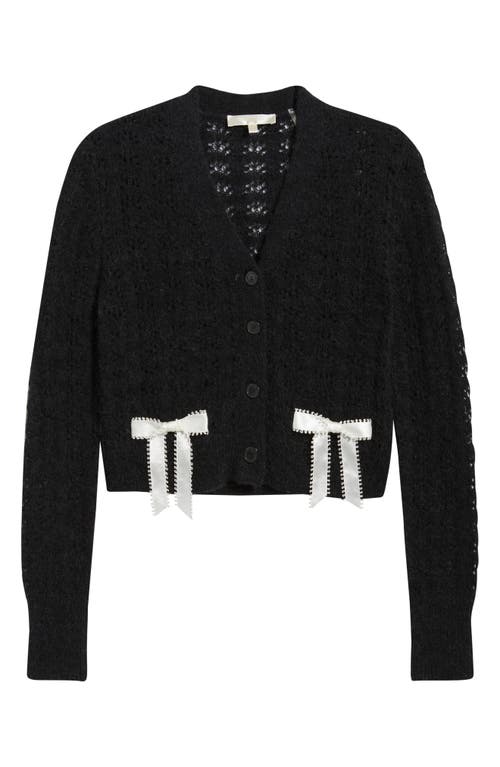 Loveshackfancy Lilly Bow Cardigan In Black