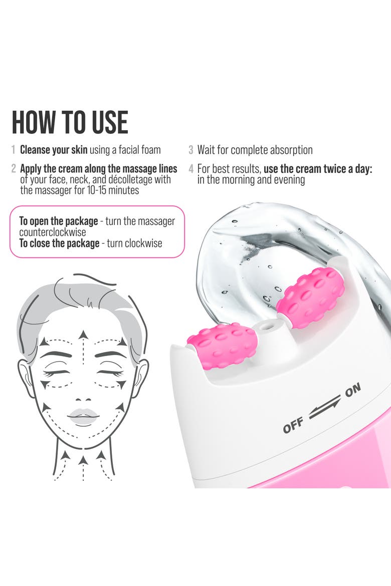 Face moisturizer with Hyaluronic acid for Moisturizing & Hydrating with 3D Massage Applicator, Alternate, color, Clear
