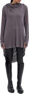 Marcella Oslo Semisheer Hooded Long Sleeve High-Low Jersey Tunic