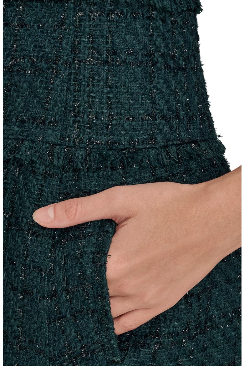 Metallic Tweed Midi Dress, Alternate, color, HUDSON