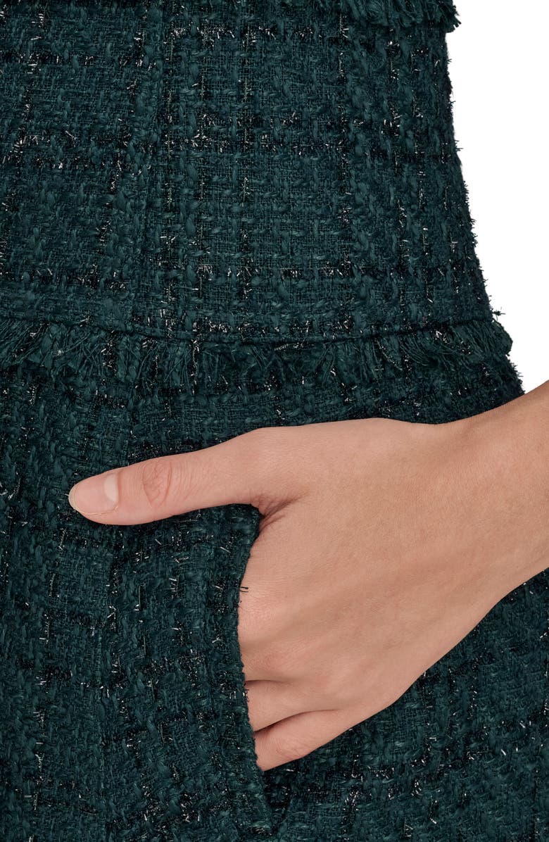 Donna Karan New York Metallic Tweed Midi Dress, Alternate, color, Hudson