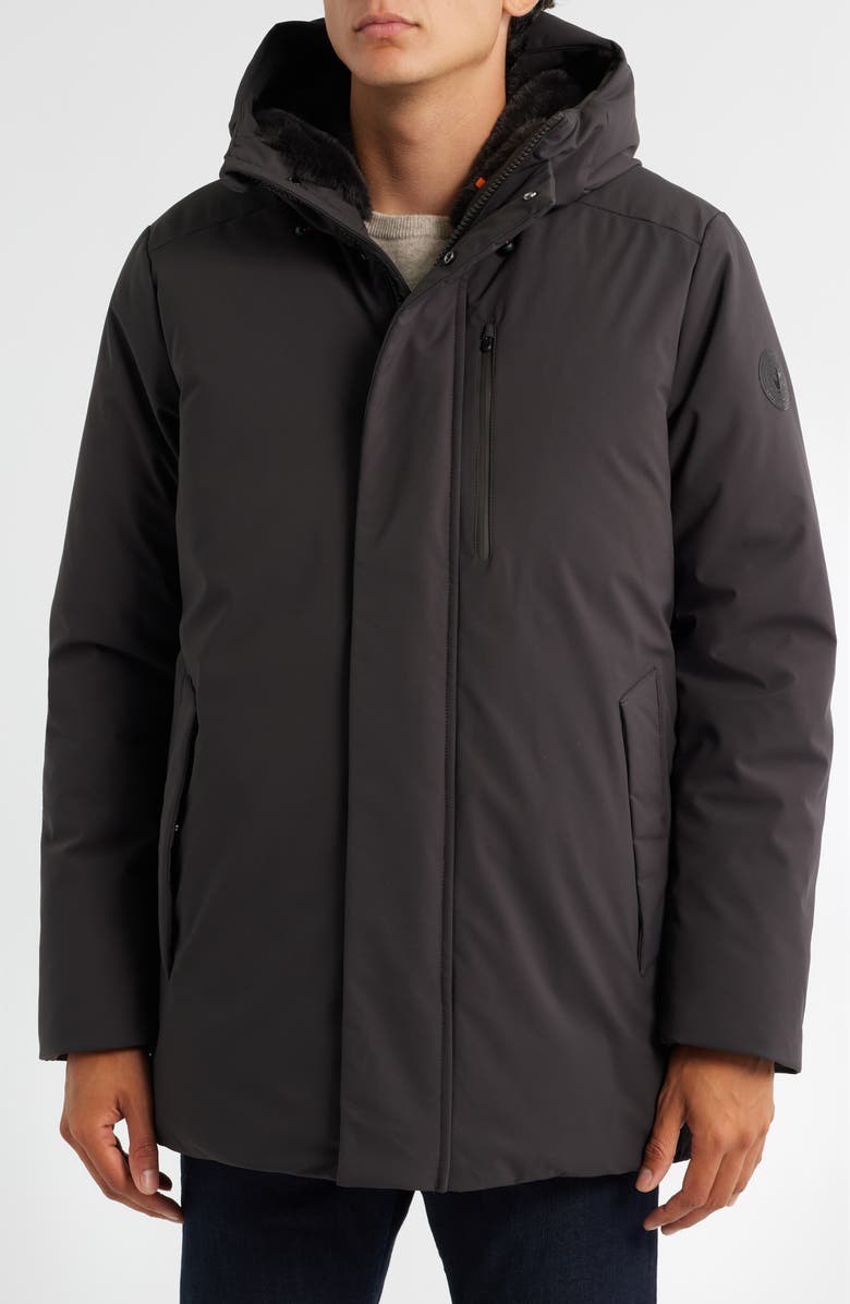 Save The Duck Antoine Faux Fur Lined Waterproof Hooded Parka, Alternate, color, Brown Black