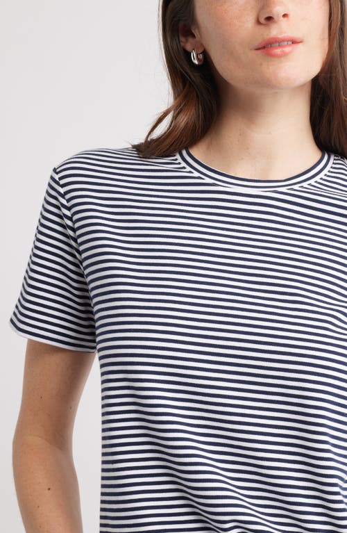 Shop Caslonr Caslon(r) Stripe Crop T-shirt In Navy- White Beck Stripe
