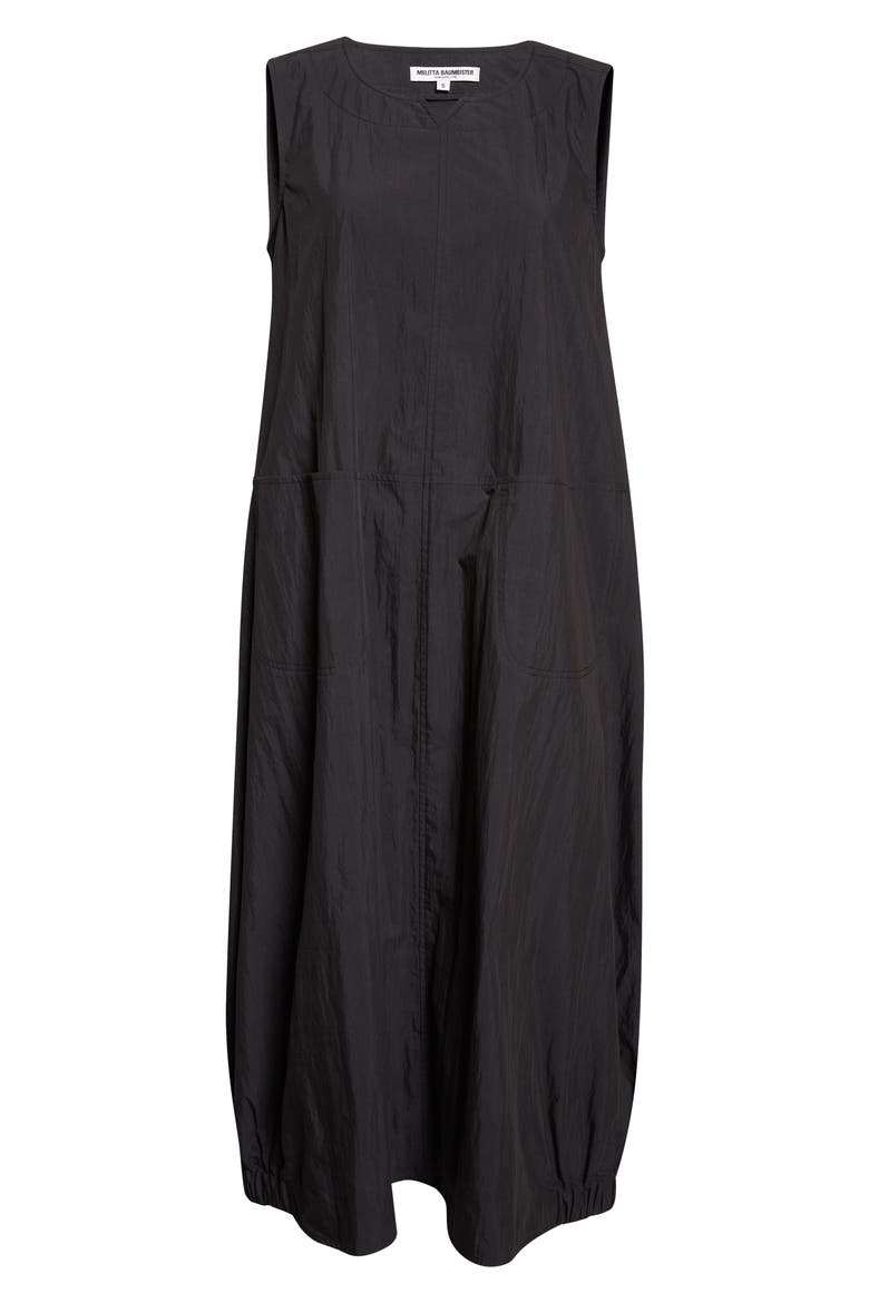 Sleeveless Cotton & Nylon O-Line Dress, Alternate, color, BLACK