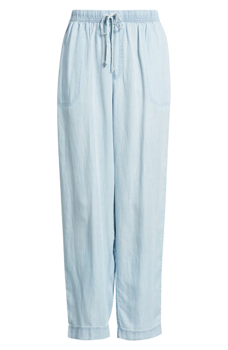 beachlunchlounge Ronni Chambray Pants, Main, color, Bleach Wash
