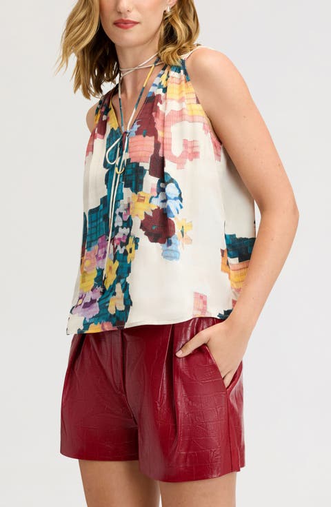 Floral Tie Front Blouse