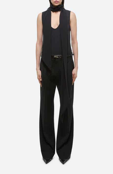 Helmut Lang Sleeveless Silk Top with Scarf