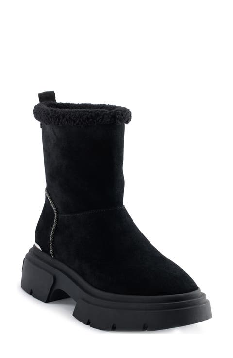 Frankie Faux Shearling Lug Sole Bootie (Women)